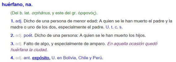 definicion huerfano